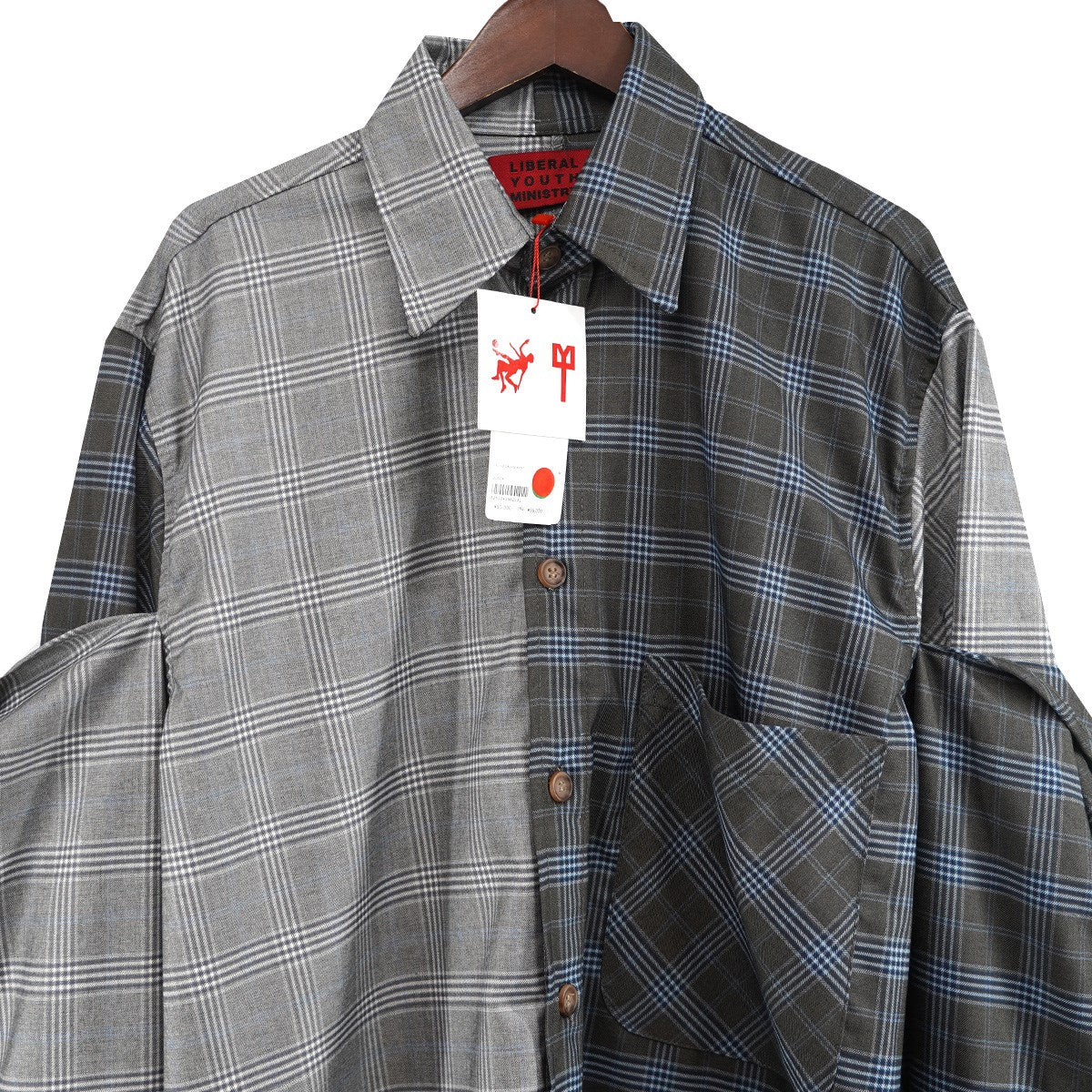 LIBERAL YOUTH MINISTRY 25AW GRUNGE GRUNGE SHIRTグランジ グランジ バックパッチ チェック シャツ 古着・中古-4枚目のアイテム画像