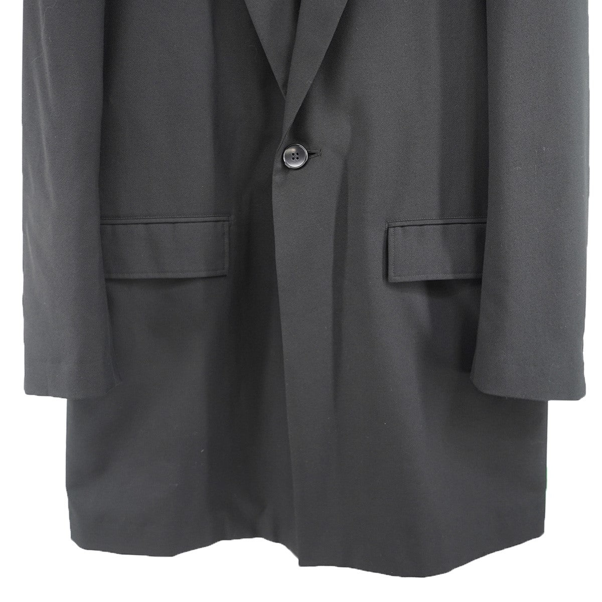 Ground Y (Yohji Yamamoto) 22AW ウールギャバジン ワンボタン ロングジャケット テーラード コート 古着・中古-4枚目のアイテム画像