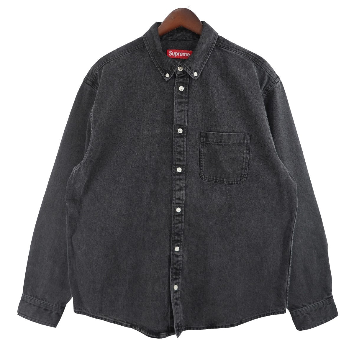Supreme 25AW Applique Denim Shirtバックロゴ アップリケ デニムシャツ 古着・中古-3枚目のアイテム画像