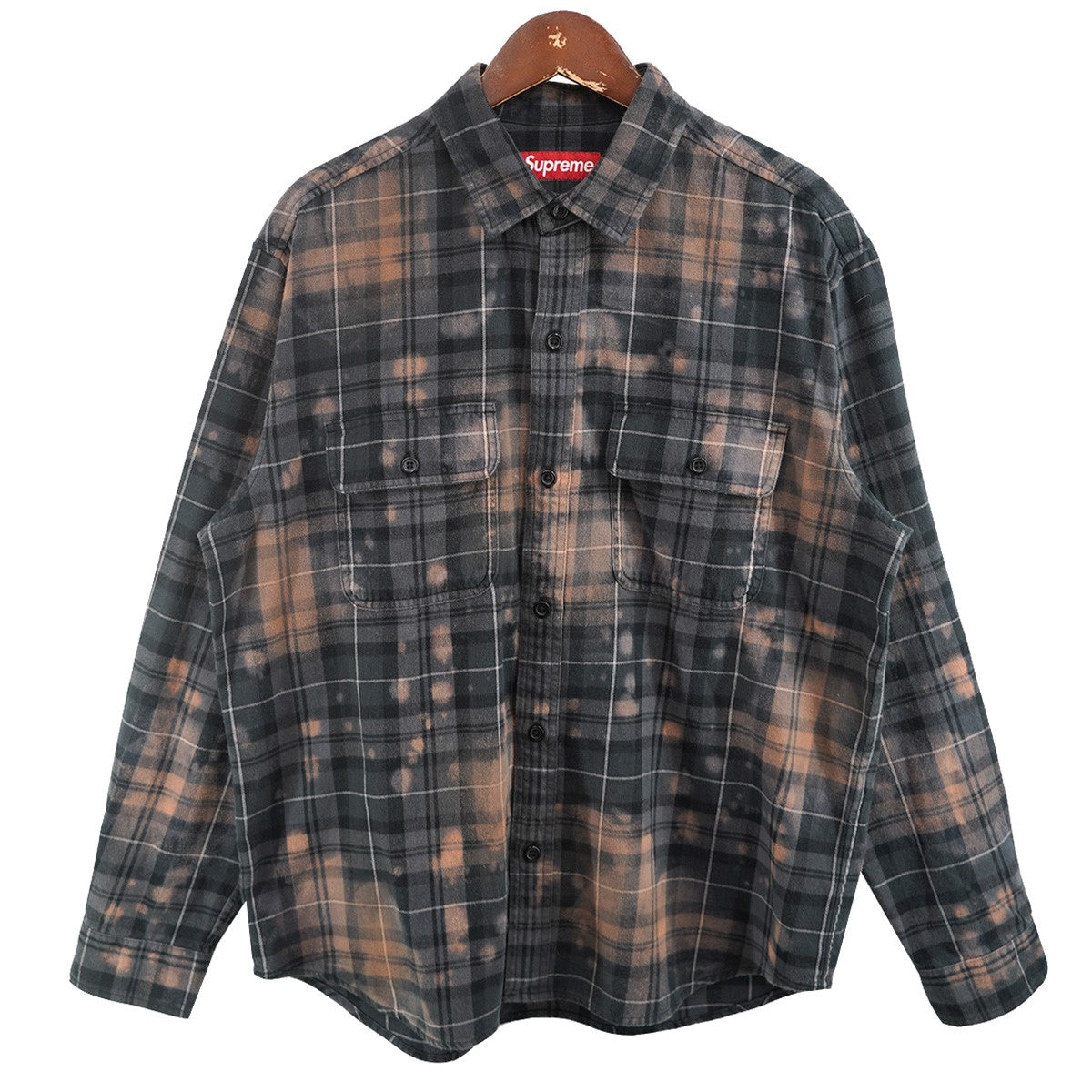 Supreme 25AW The Exorcist Flannel Shirt 楳図かずお リーガン・マクニールエクソシスト フランネル ブリーチ加工 チェック ロゴ シャツ 古着・中古-3枚目のアイテム画像