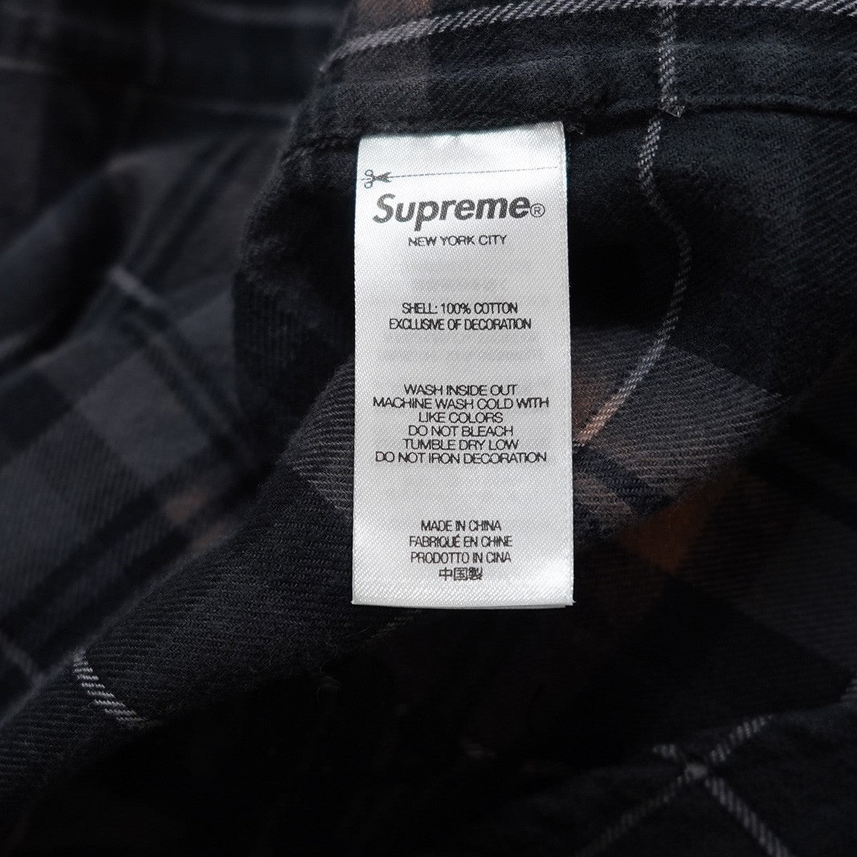 Supreme 25AW The Exorcist Flannel Shirt 楳図かずお リーガン・マクニールエクソシスト フランネル ブリーチ加工 チェック ロゴ シャツ 古着・中古-7枚目のアイテム画像