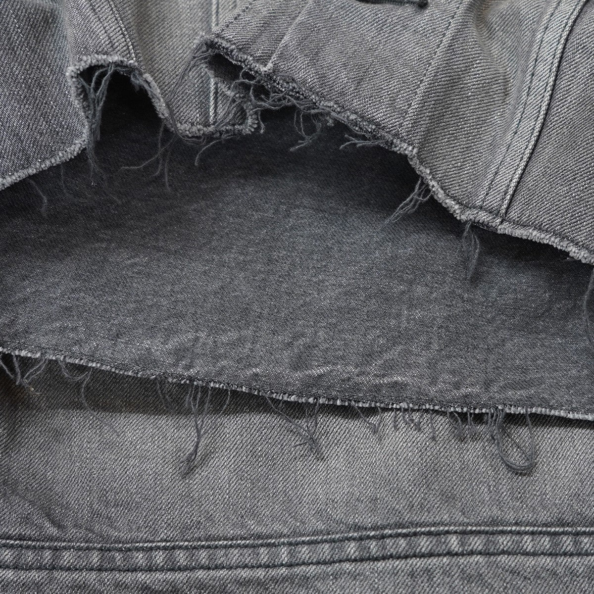 カットオフ 加工 クロップド 短丈 デニムジャケット