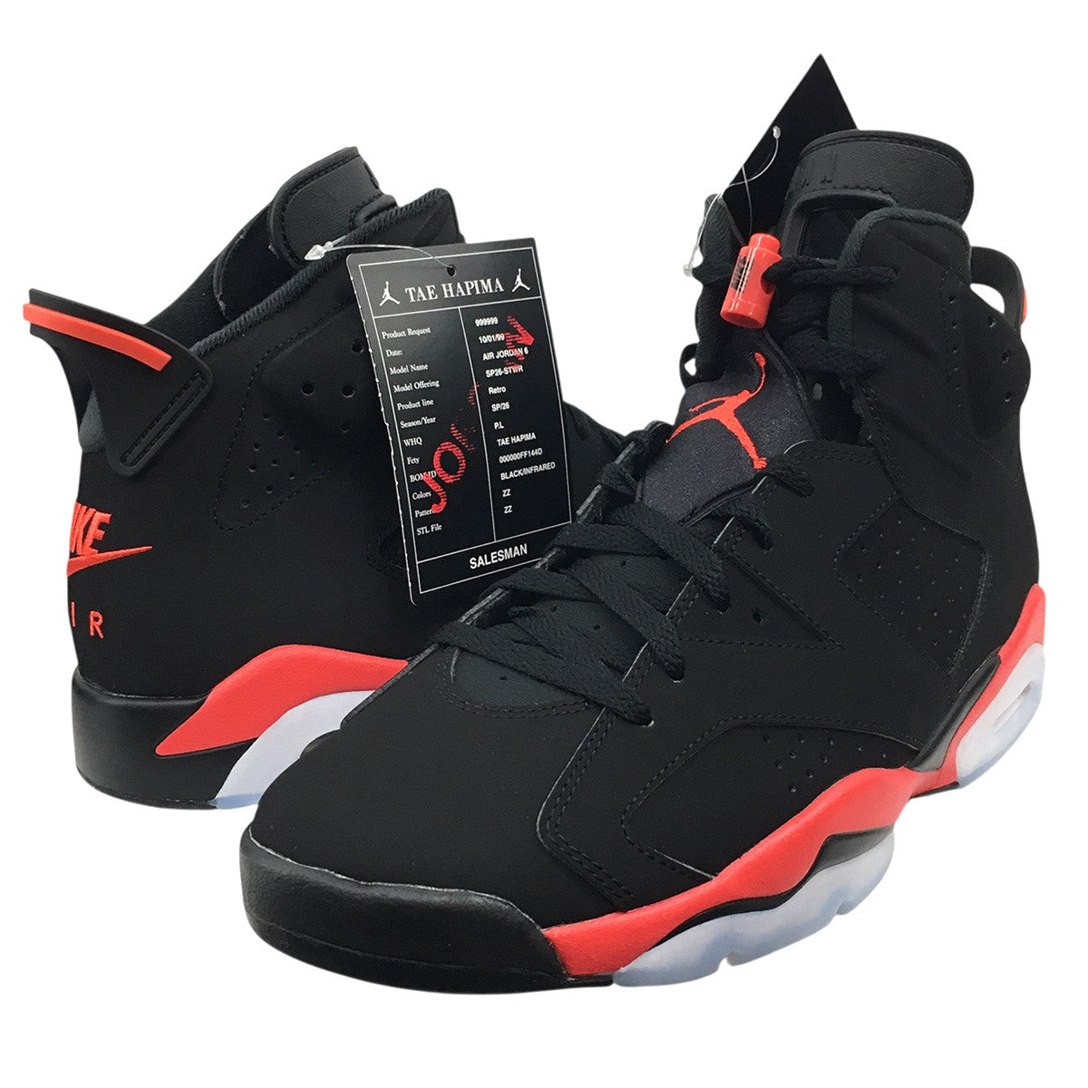 NIKE 2026 Air Jordan 6 Retro Infrared Salesmanナイキ エアジョーダン6 レトロ インフラレッドセールスマン スニーカー シューズ 靴 古着・中古-1枚目のアイテム画像