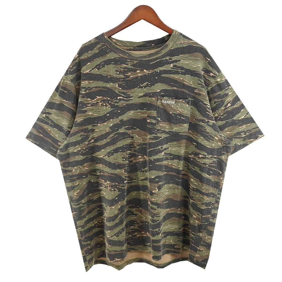 Supreme 24SS S／S Pocket Tee Tiger Camo S／S ロゴ ポケットTシャツ 古着・中古-1枚目のアイテム画像