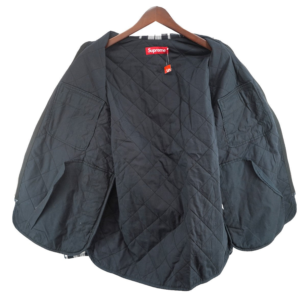 Supreme(シュプリーム) 24AW Quilted Flannel Zip Up Shirt ロゴ