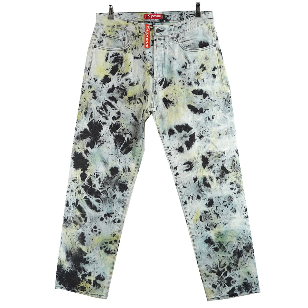 Supreme 26SS Regular Jean Tie Dyeレギュラージーンズ タイダイ加工 ロゴ スターパッチ デニムパンツ 古着・中古-1枚目のアイテム画像