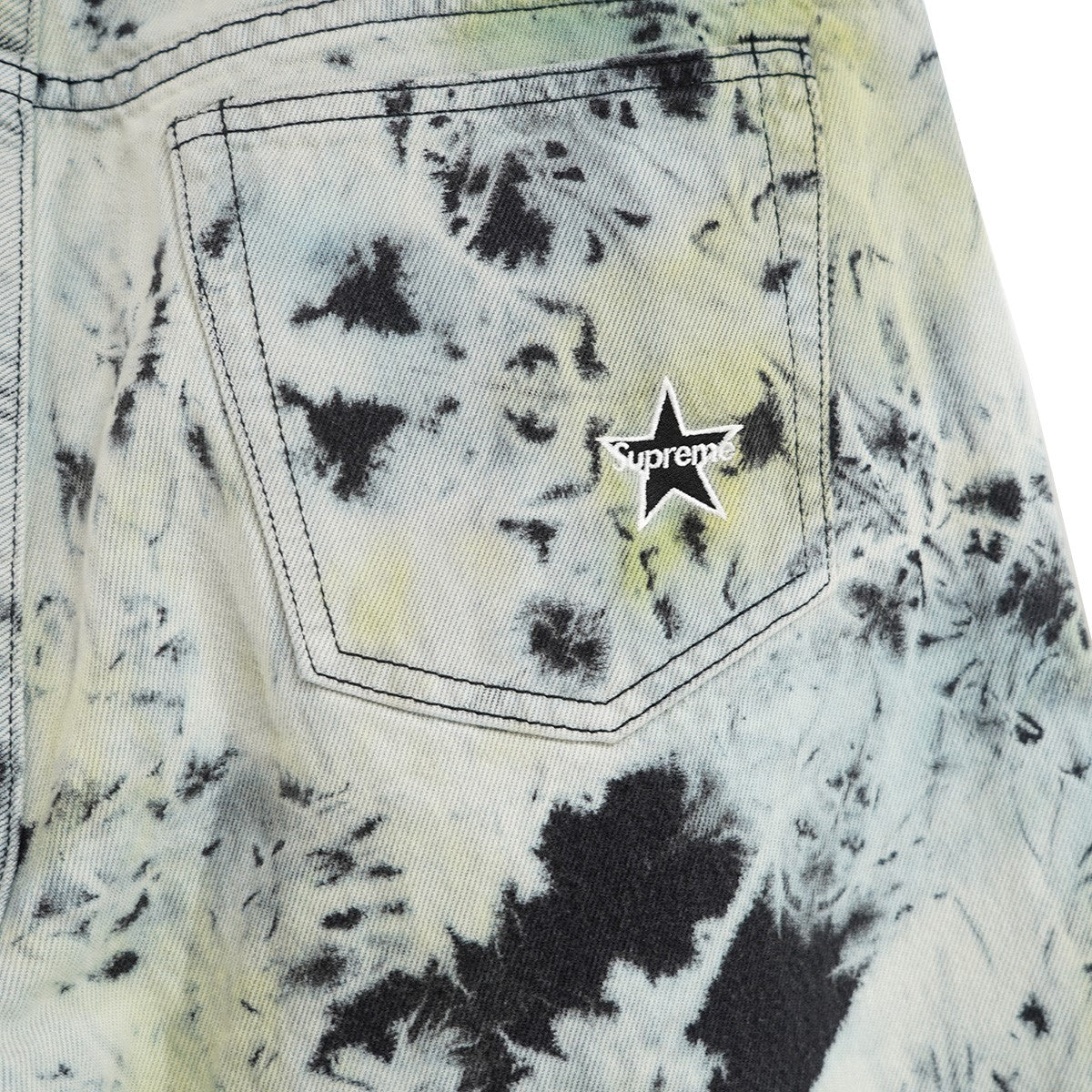 Supreme 26SS Regular Jean Tie Dyeレギュラージーンズ タイダイ加工 ロゴ スターパッチ デニムパンツ 古着・中古-4枚目のアイテム画像