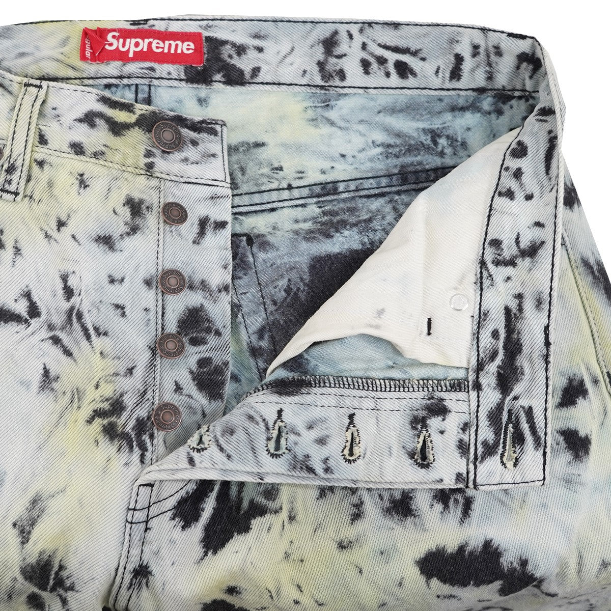 Supreme 26SS Regular Jean Tie Dyeレギュラージーンズ タイダイ加工 ロゴ スターパッチ デニムパンツ 古着・中古-5枚目のアイテム画像