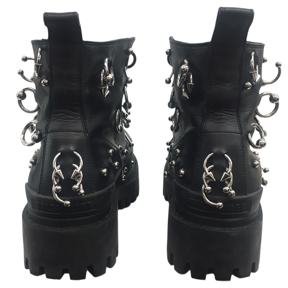 BALENCIAGA STRIKE 20MM PIERCED BOOTS ヴィンテージ Vintage 加工ストライク ピアッシング ピアス レザーブーツ 靴 シューズ 古着・中古-6枚目のアイテム画像