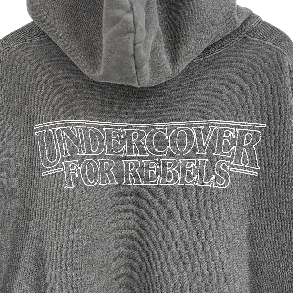 UNDERCOVER 22AW STRANGER THINGS Hellfire Club Capsule Collectionストレンジャーシングス オーバーサイズ Vintage ヴィンテージ加工 ロゴ パーカー 古着・中古-6枚目のアイテム画像