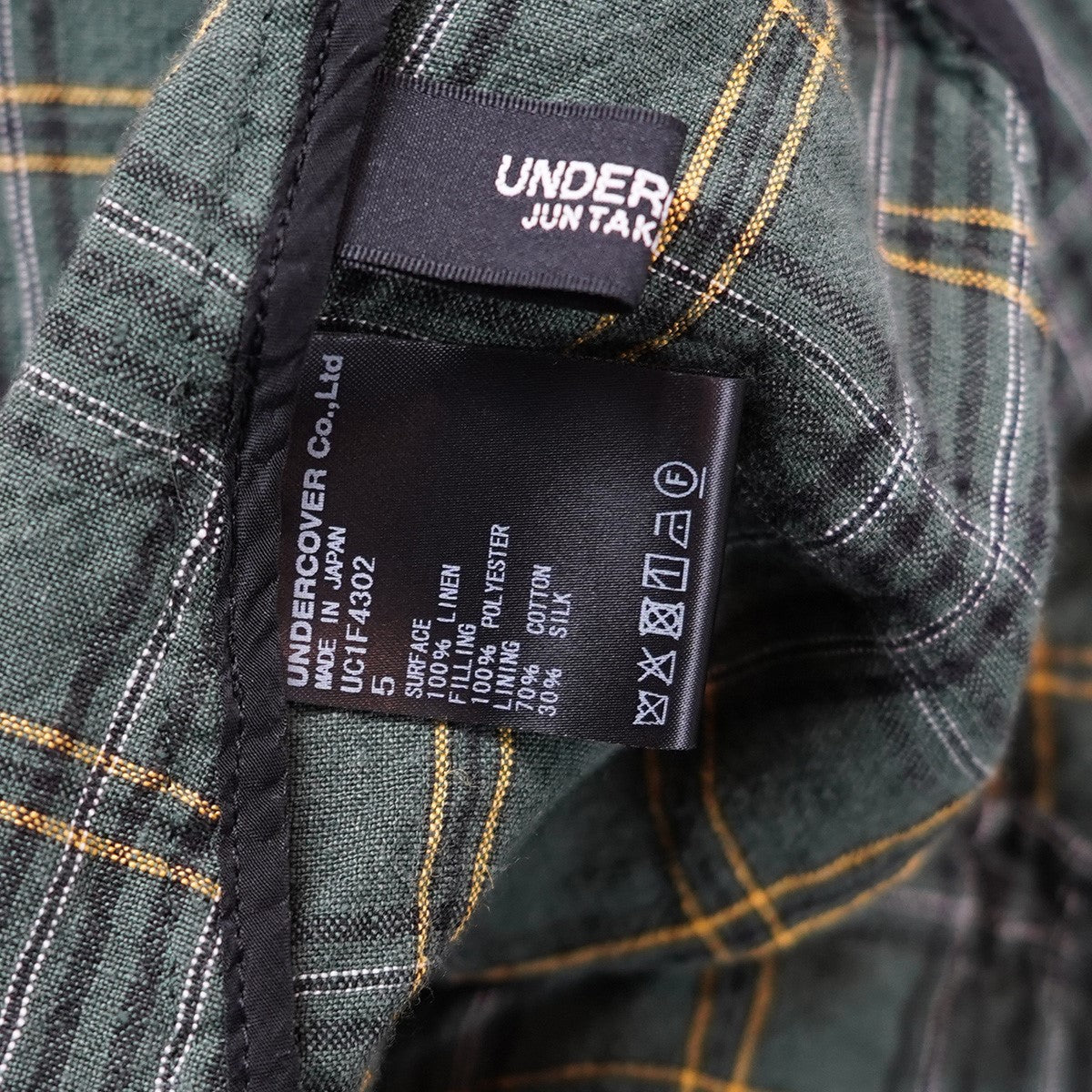 26SS but beautiful 4．5 チェックシャツコートロゴ ラベル パッチ Liチェックオープンカラーコート