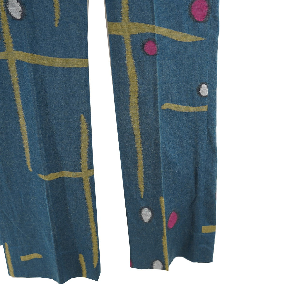 Needles 23SS Side Tab Trouser ? C／L Kimono Jq．サイドタブ キモノ 着物 リネン混 パンツ 古着・中古-3枚目のアイテム画像