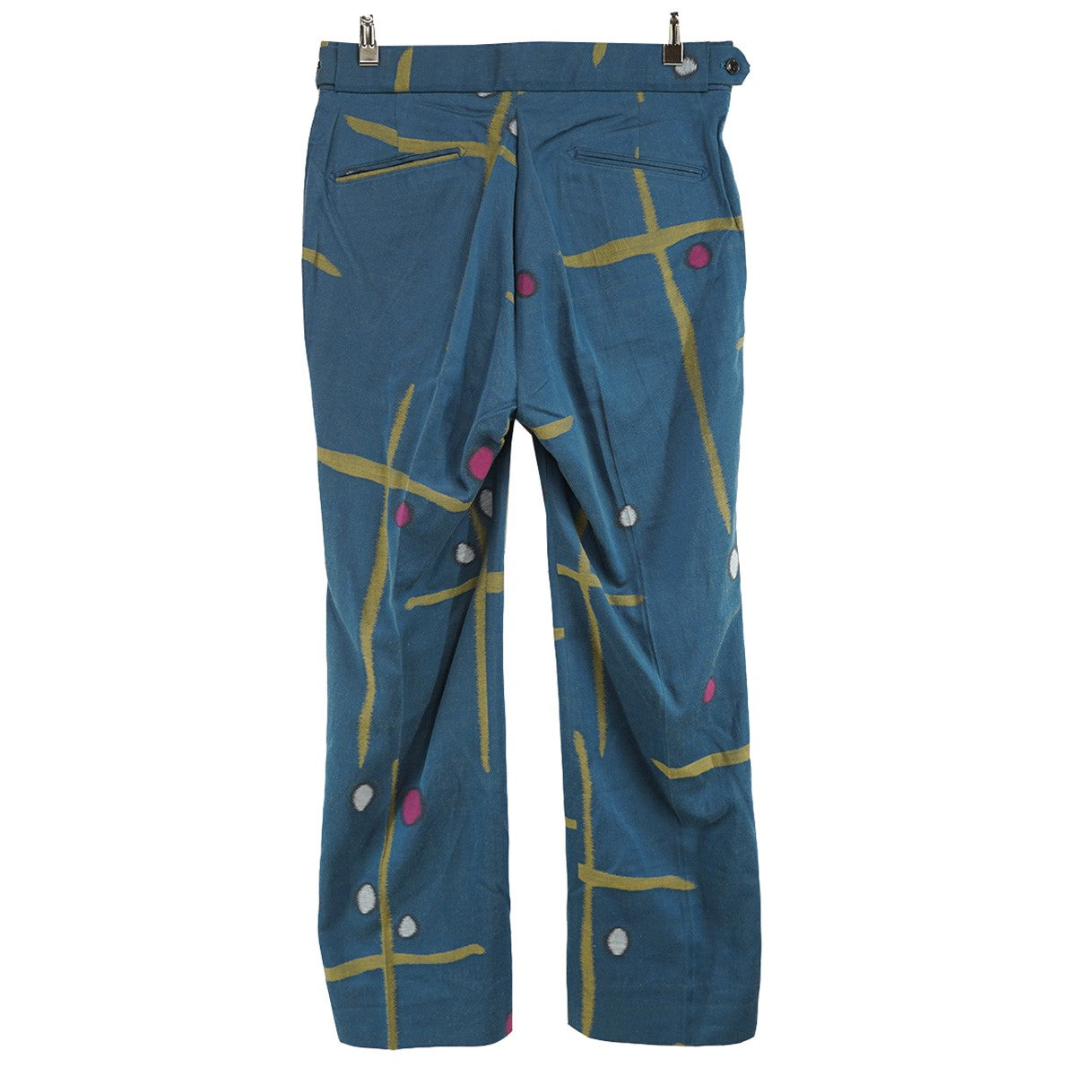 Needles 23SS Side Tab Trouser ? C／L Kimono Jq．サイドタブ キモノ 着物 リネン混 パンツ 古着・中古-4枚目のアイテム画像