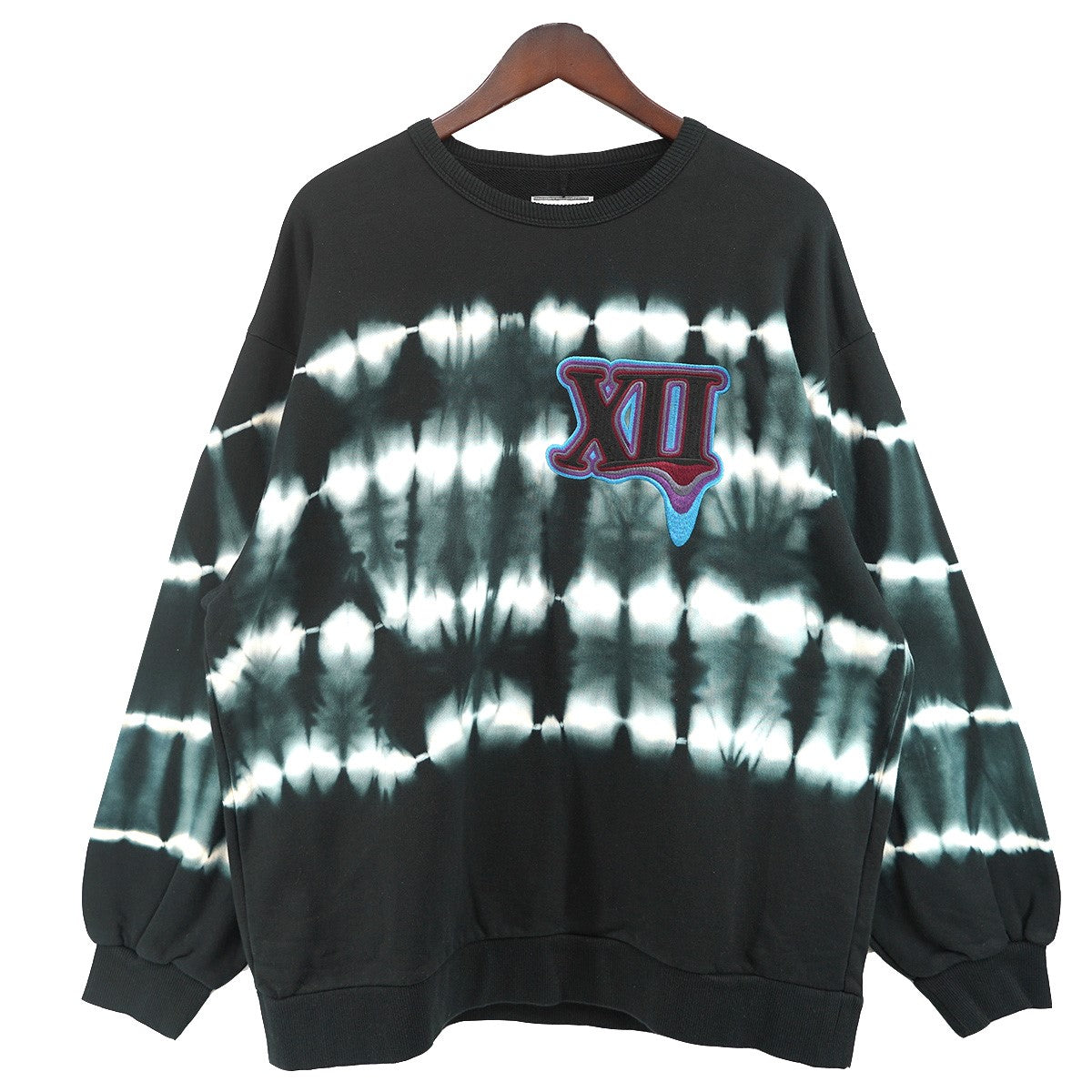 SHAREEF 23AW MELTED XII BIG SWEATボーダーデザイン クルーネック スウェット トレーナー 古着・中古-1枚目のアイテム画像