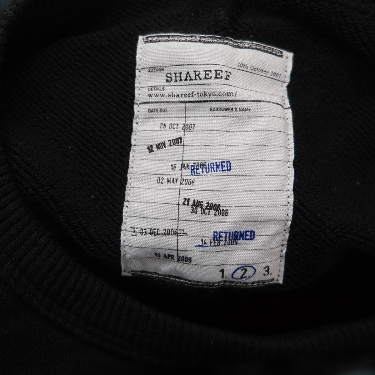 SHAREEF 23AW MELTED XII BIG SWEATボーダーデザイン クルーネック スウェット トレーナー 古着・中古-4枚目のアイテム画像