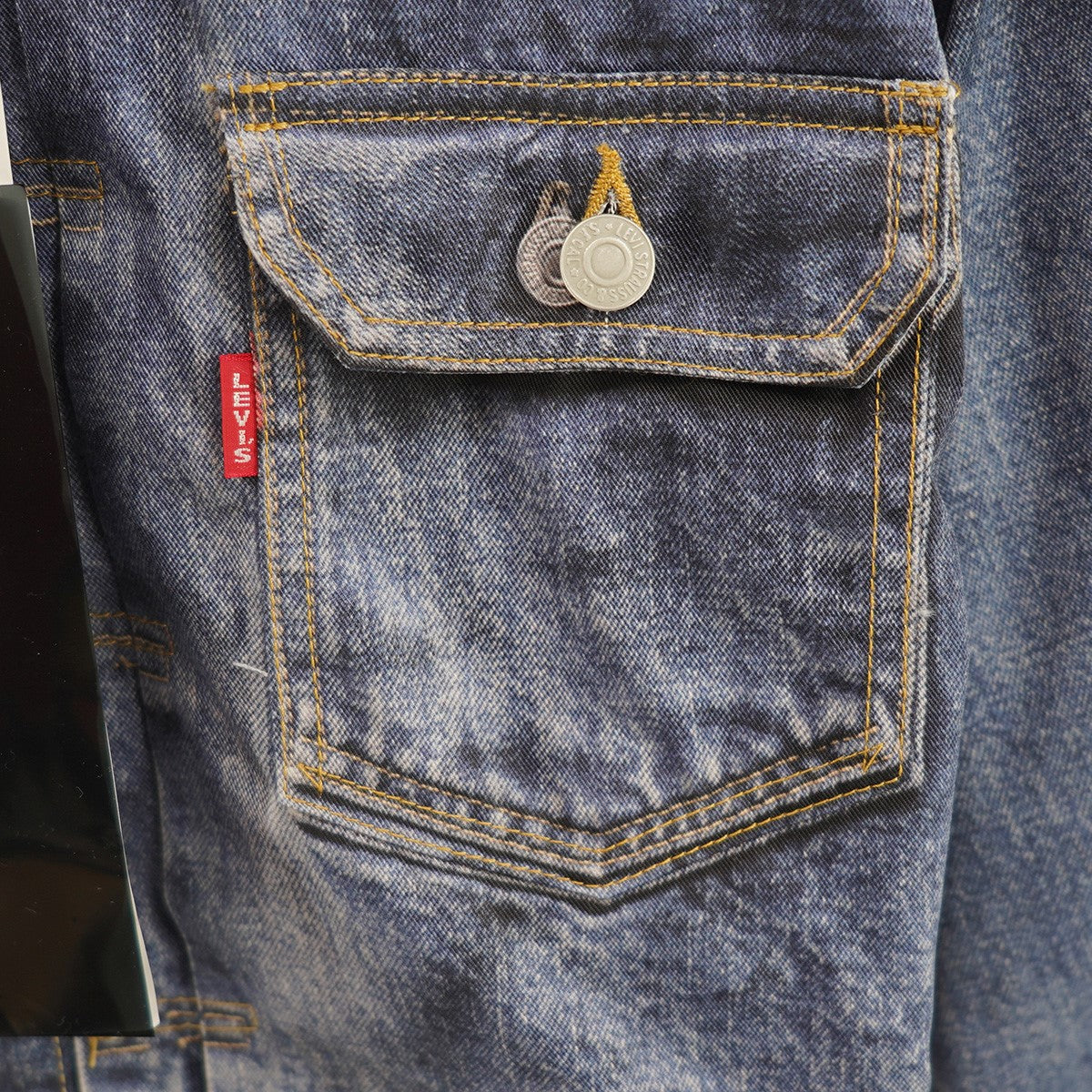 25SS eye JUNYA WATANABE MAN Levi’s BerBerJin ベルベルジン短丈 デニム転写 プリント トラッカー ジャケット／INDIGO
