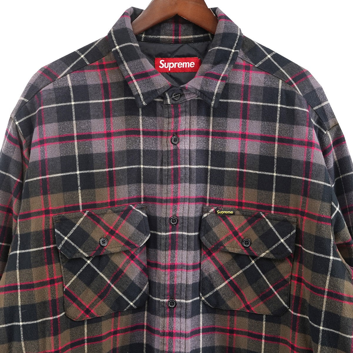 Supreme 24AW Quilted Plaid Shirt キルティング チェック シャツ 古着・中古-3枚目のアイテム画像