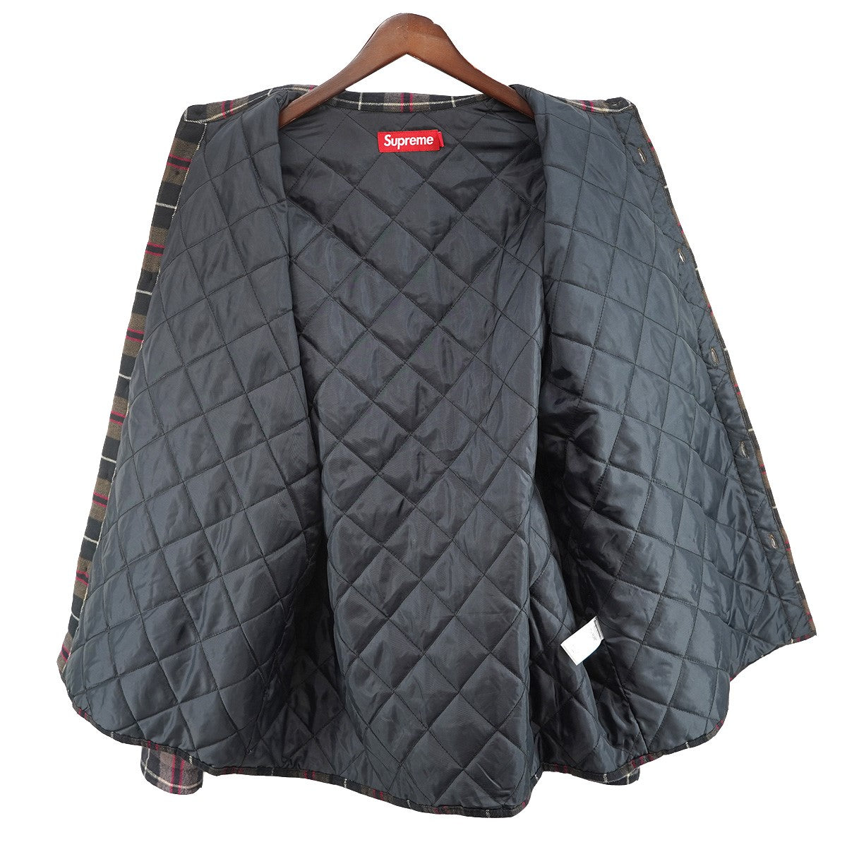 Supreme 24AW Quilted Plaid Shirt キルティング チェック シャツ 古着・中古-5枚目のアイテム画像