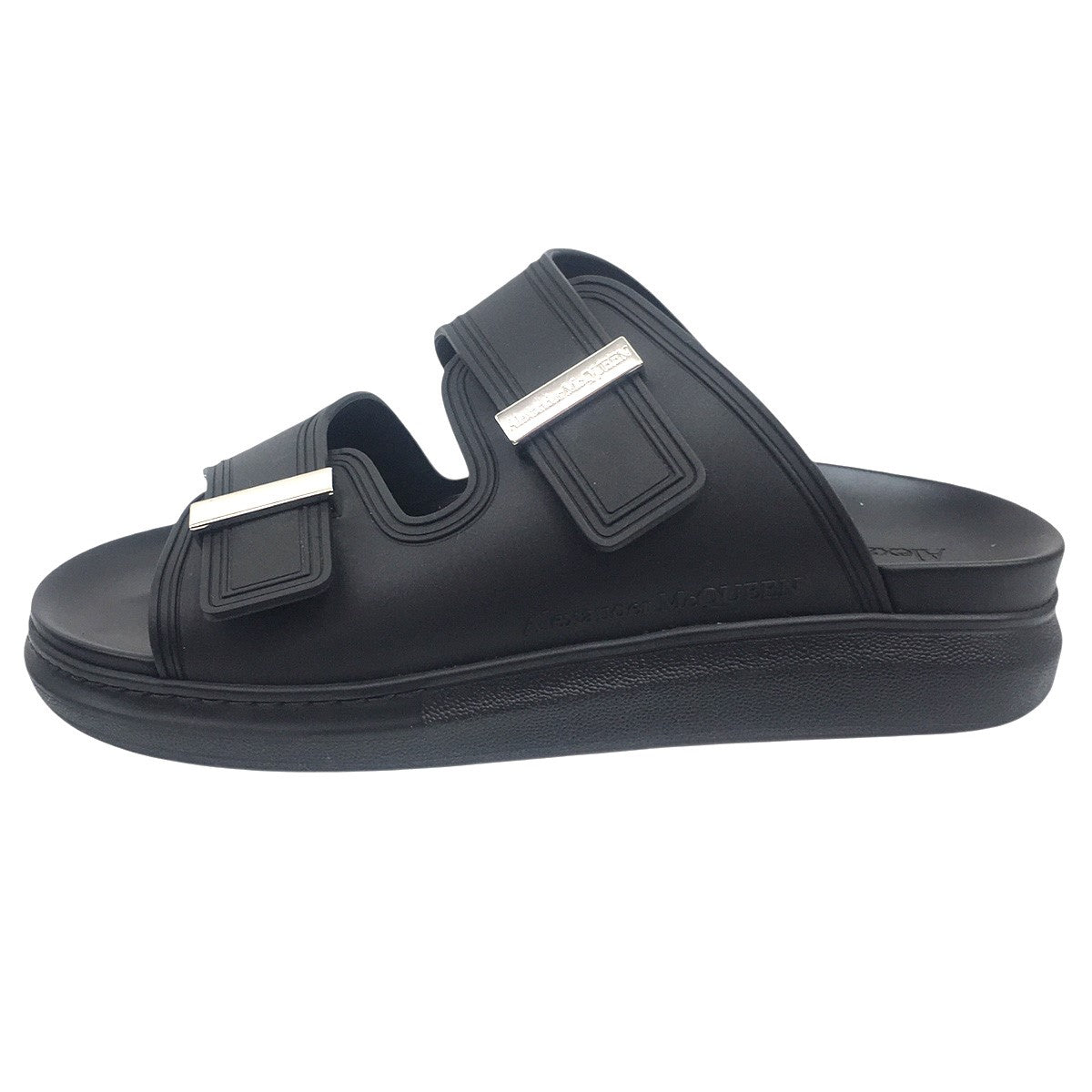 ALEXANDER McQUEEN ハイブリッド スライド ブラック／シルバー サンダル 古着・中古-4枚目のアイテム画像