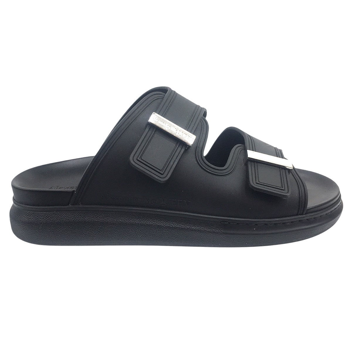 ALEXANDER McQUEEN ハイブリッド スライド ブラック／シルバー サンダル 古着・中古-5枚目のアイテム画像