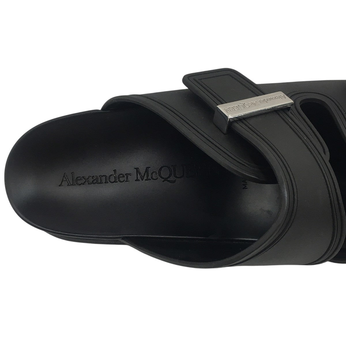 ALEXANDER McQUEEN ハイブリッド スライド ブラック／シルバー サンダル 古着・中古-8枚目のアイテム画像