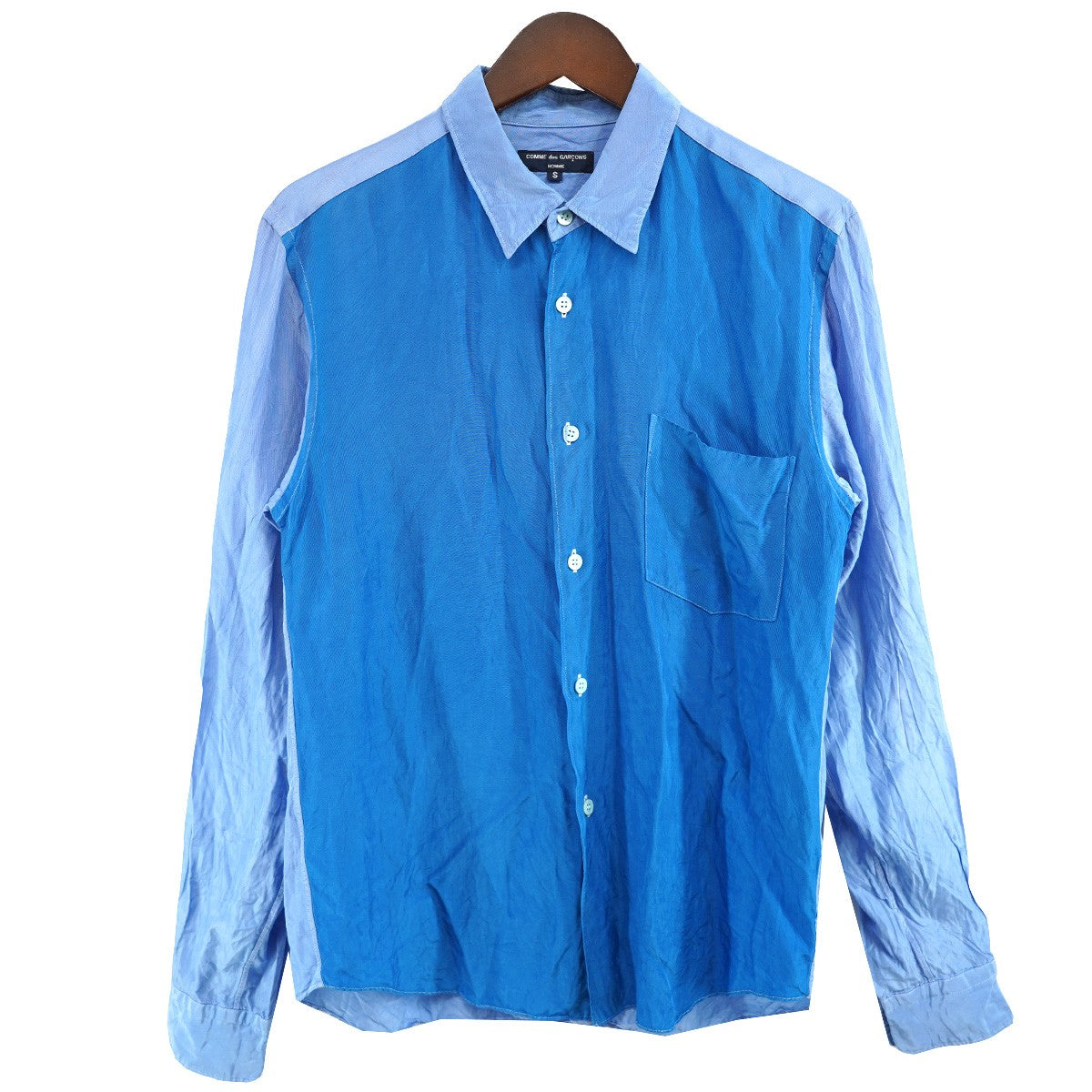 COMME des GARCONS HOMME 2005SS アセテート 切替 長袖シャツ 古着・中古-1枚目のアイテム画像