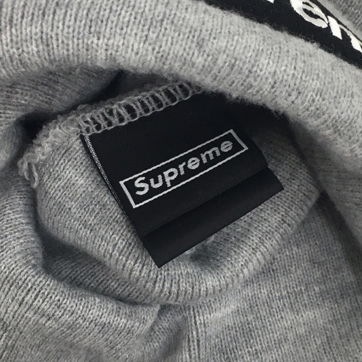 Supreme×New Era 22AW ×NEW ERA Box Logo Beanieニューエラ ボックスロゴ ビーニー ニット帽 帽子 グレー ニットキャップ 古着・中古-5枚目のアイテム画像