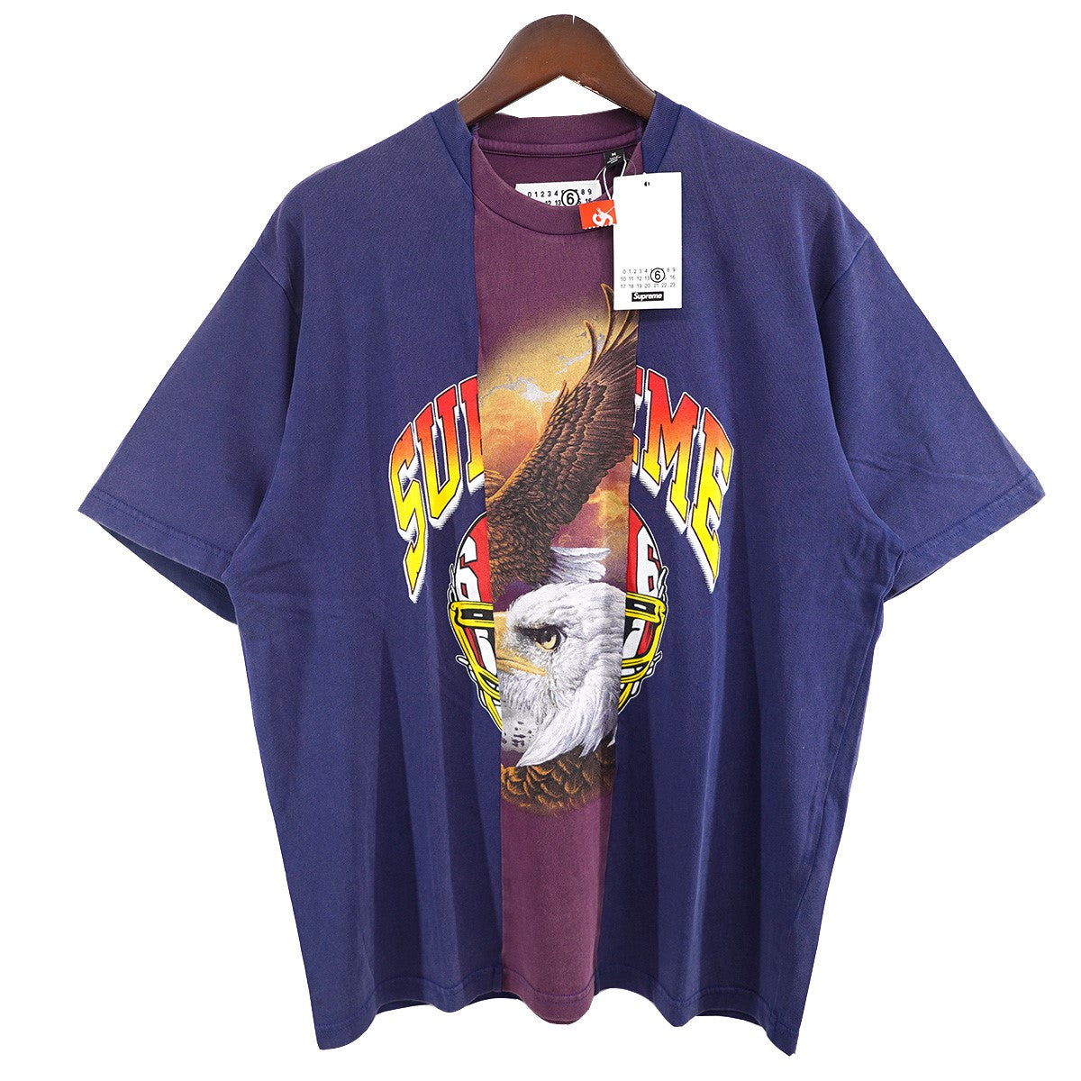 Supreme×MM6 Maison Margiela 26SS MM6 Maison Margiela Split S／S Top Navy ヴィンテージ加工 Vintageメゾンマルジェラ スプリット ショートスリーブトップ Tシャツ 古着・中古-1枚目のアイテム画像