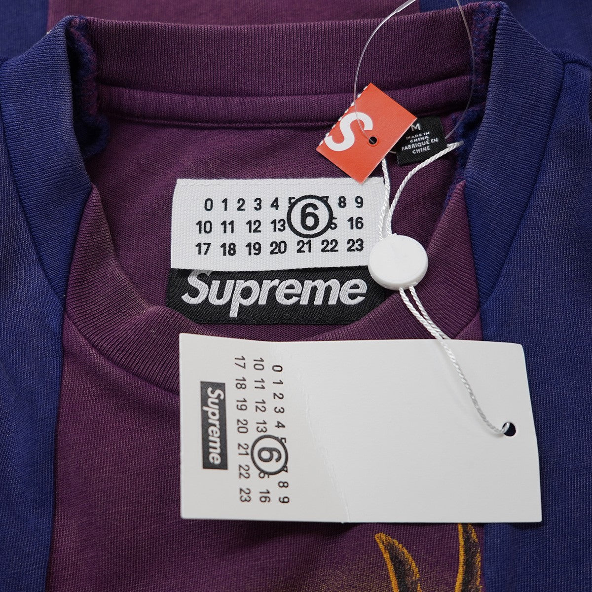 Supreme×MM6 Maison Margiela 26SS MM6 Maison Margiela Split S／S Top Navy ヴィンテージ加工 Vintageメゾンマルジェラ スプリット ショートスリーブトップ Tシャツ 古着・中古-6枚目のアイテム画像