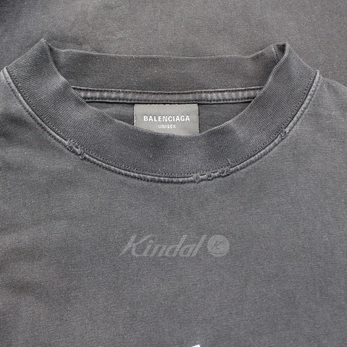 BALENCIAGA 22AW デムナ期 Be different Apple 刺繍アップル ロゴ オーバーサイズ Vintage ヴィンテージ ダメージ 加工 Tシャツ 古着・中古-5枚目のアイテム画像