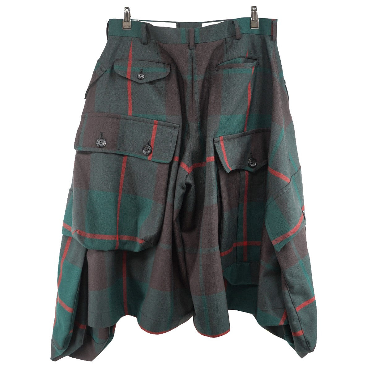 25AW TO HELL WITH WARタータンチェック ショーツ ポケット バギー ワイド ハーフパンツ