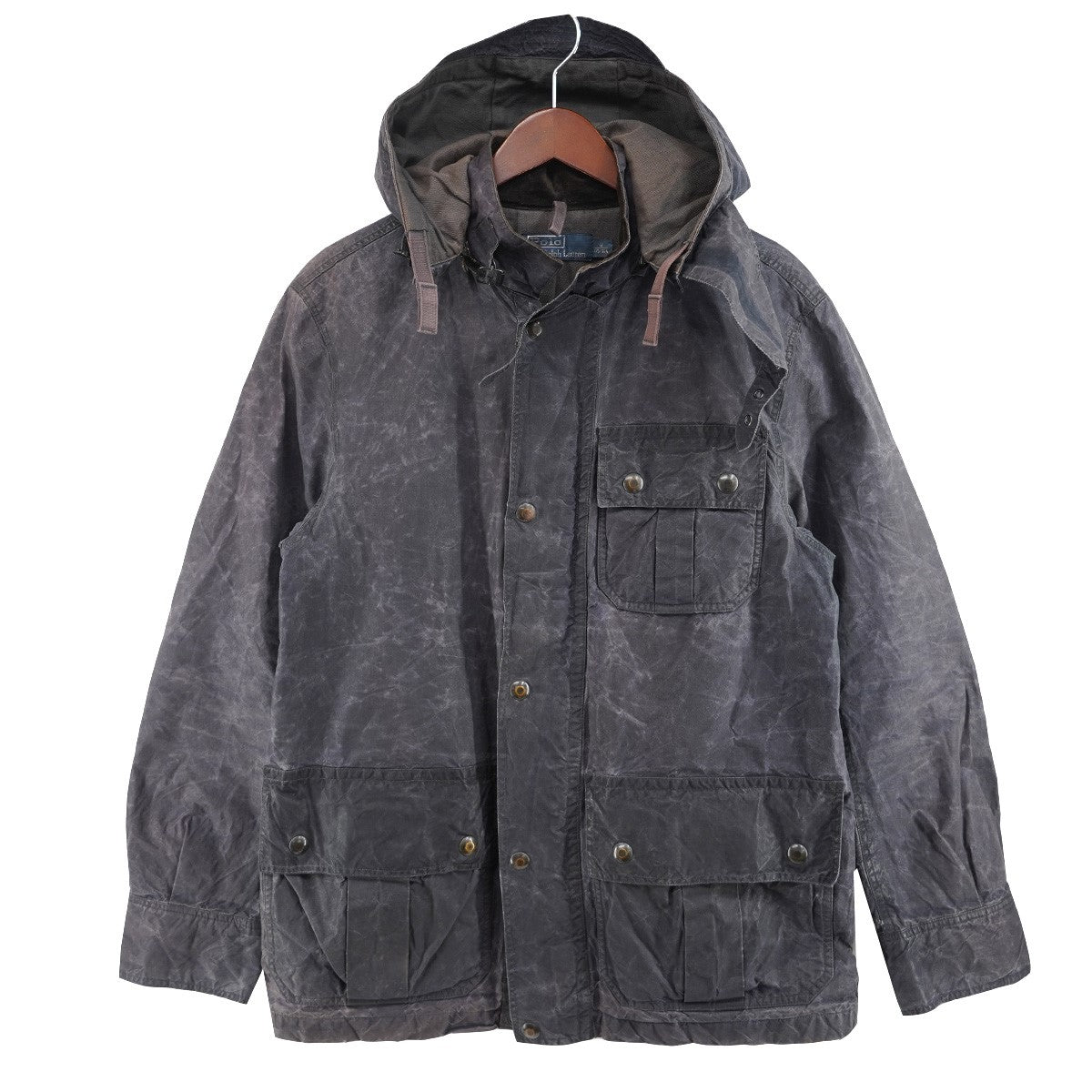 POLO RALPH LAUREN All Weather Wear Waxed Cotton Hooded Field Parkaワックス コットン Vintage ヴィンテージ加工 ジャケット 古着・中古-1枚目のアイテム画像