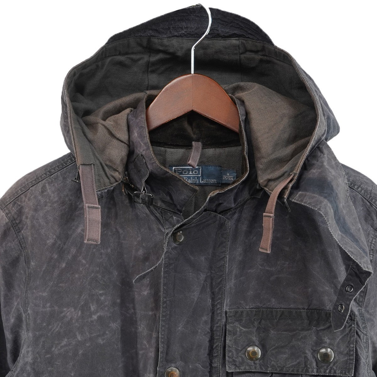 POLO RALPH LAUREN All Weather Wear Waxed Cotton Hooded Field Parkaワックス コットン Vintage ヴィンテージ加工 ジャケット 古着・中古-3枚目のアイテム画像