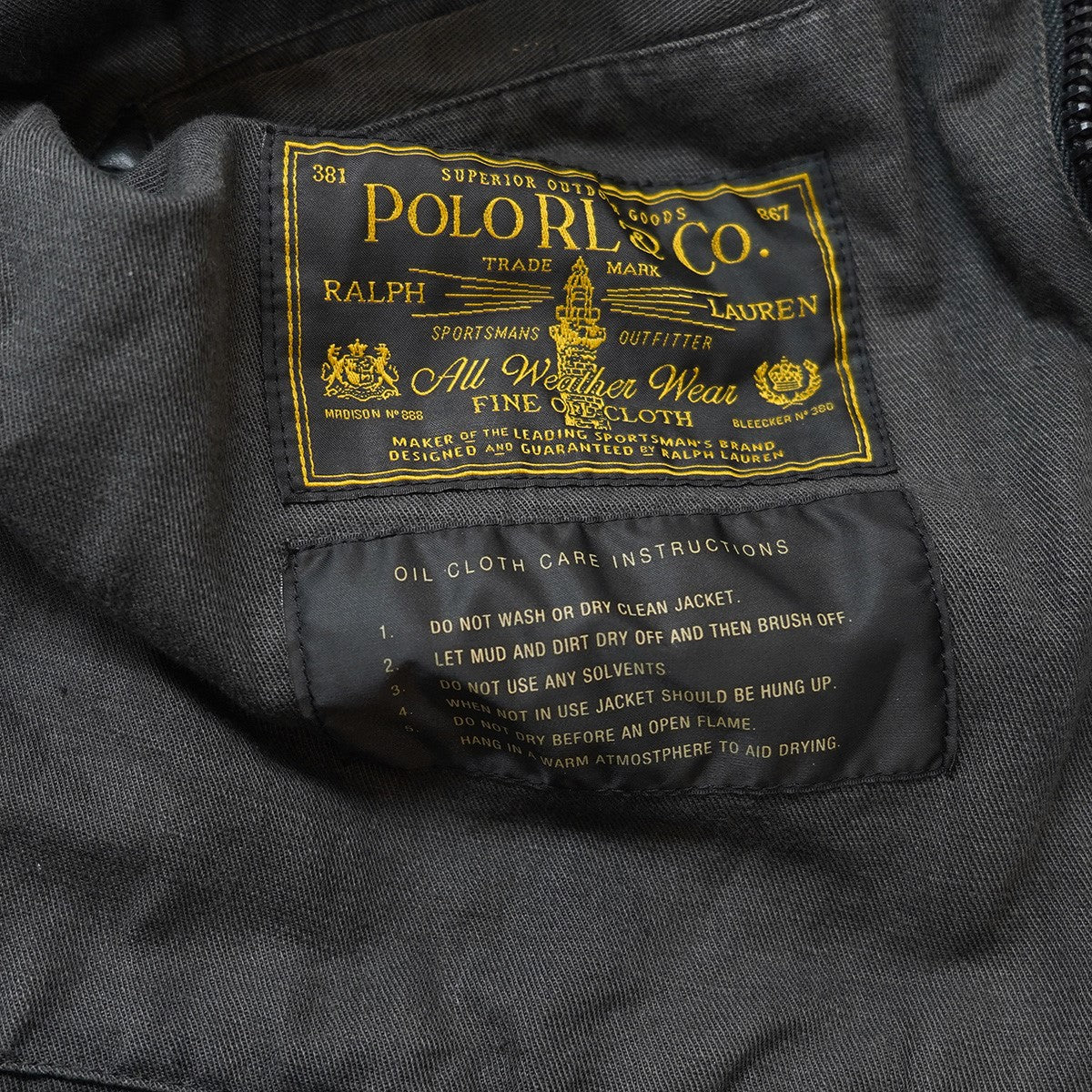 POLO RALPH LAUREN All Weather Wear Waxed Cotton Hooded Field Parkaワックス コットン Vintage ヴィンテージ加工 ジャケット 古着・中古-8枚目のアイテム画像