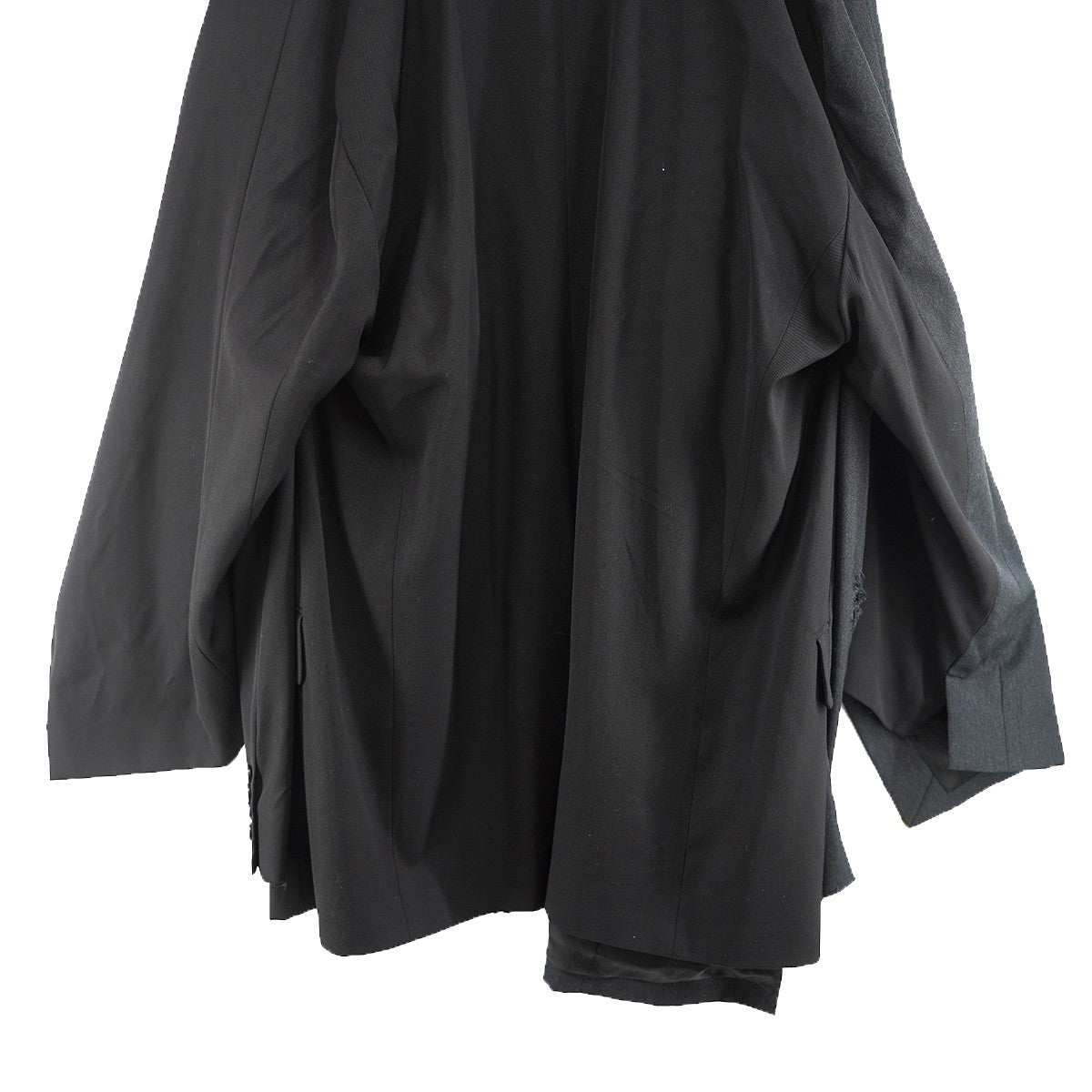 BALENCIAGA 24SS デムナ期 Distressed Double Sleeve Tailored Jacket オーバーサイズデストロイ ダメージ加工 ダブルスリーブ ドッキング 再構築テーラードジャケット 古着・中古-5枚目のアイテム画像