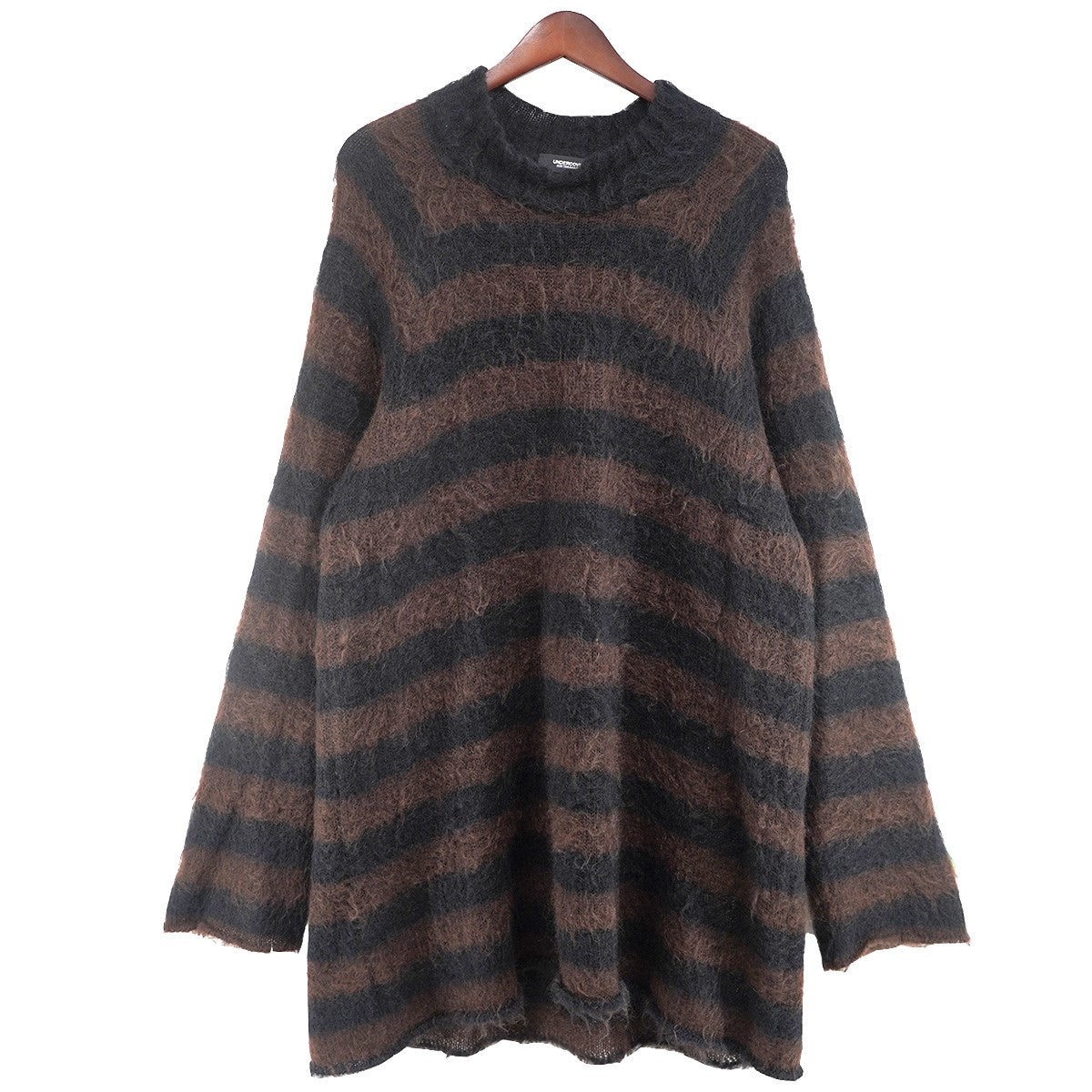 UNDERCOVER 25AW MOHAIR KNIT BORDER SWEATER DESCRIPTIONウール混 モヘア ハイネック ニット プルオーバー ボーダー セーター 古着・中古-1枚目のアイテム画像