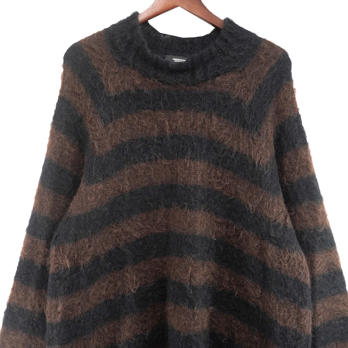 UNDERCOVER 25AW MOHAIR KNIT BORDER SWEATER DESCRIPTIONウール混 モヘア ハイネック ニット プルオーバー ボーダー セーター 古着・中古-3枚目のアイテム画像