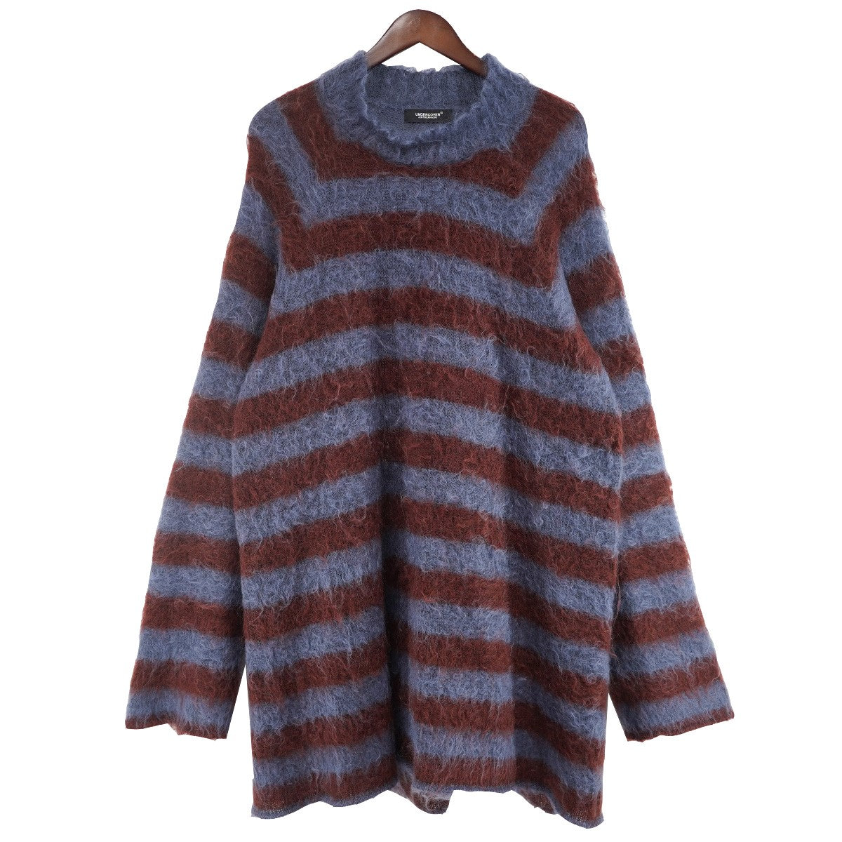 UNDERCOVER 25AW MOHAIR KNIT ／ BORDER SWEATER DESCRIPTIONウール混 モヘア ハイネック ニット プルオーバー ボーダー セーター 古着・中古-1枚目のアイテム画像