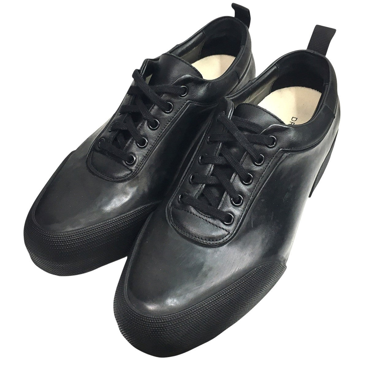 21AW Rubberized Leather Sneakersラバーコーティング 加工 レザー スニーカー シューズ 靴