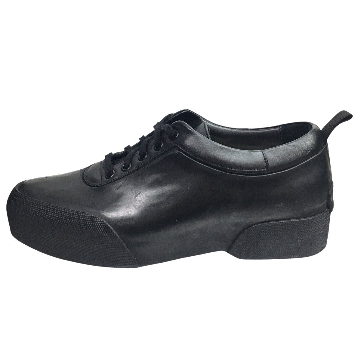 21AW Rubberized Leather Sneakersラバーコーティング 加工 レザー スニーカー シューズ 靴