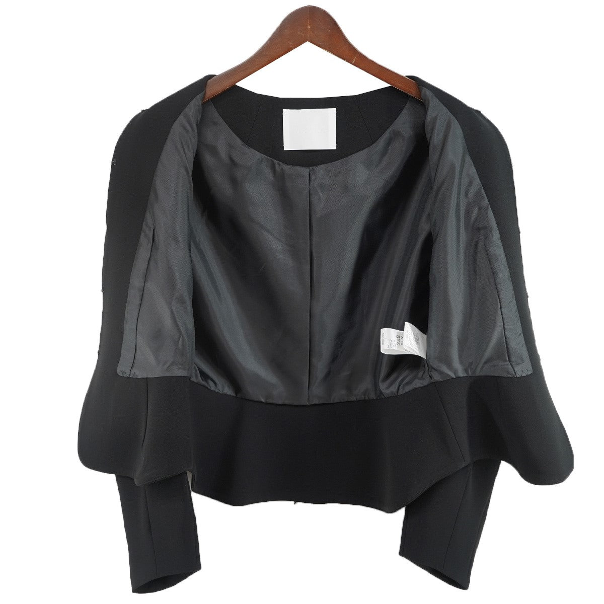 mame kurogouchi 24SS Triacetate Polyester Collarless Jacketフックボタン カラーレス ノーカラー ジャケット 古着・中古-6枚目のアイテム画像