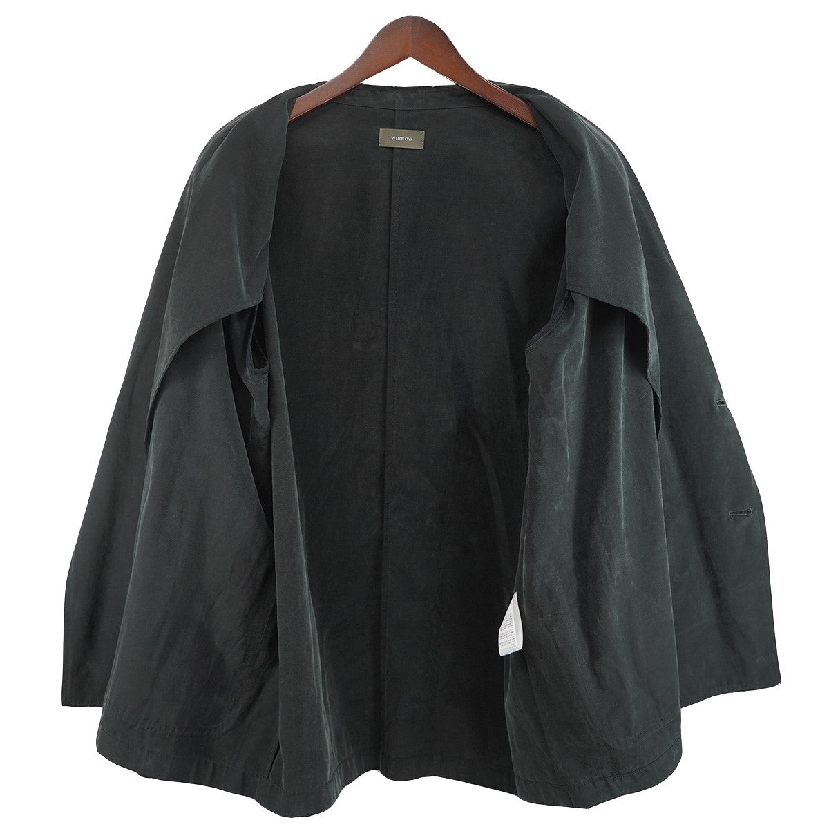 21SS CUPRO COTTON DOUBLE JACKET BLACK製品洗い加工 薄手 ダブルブレスト ジャケット