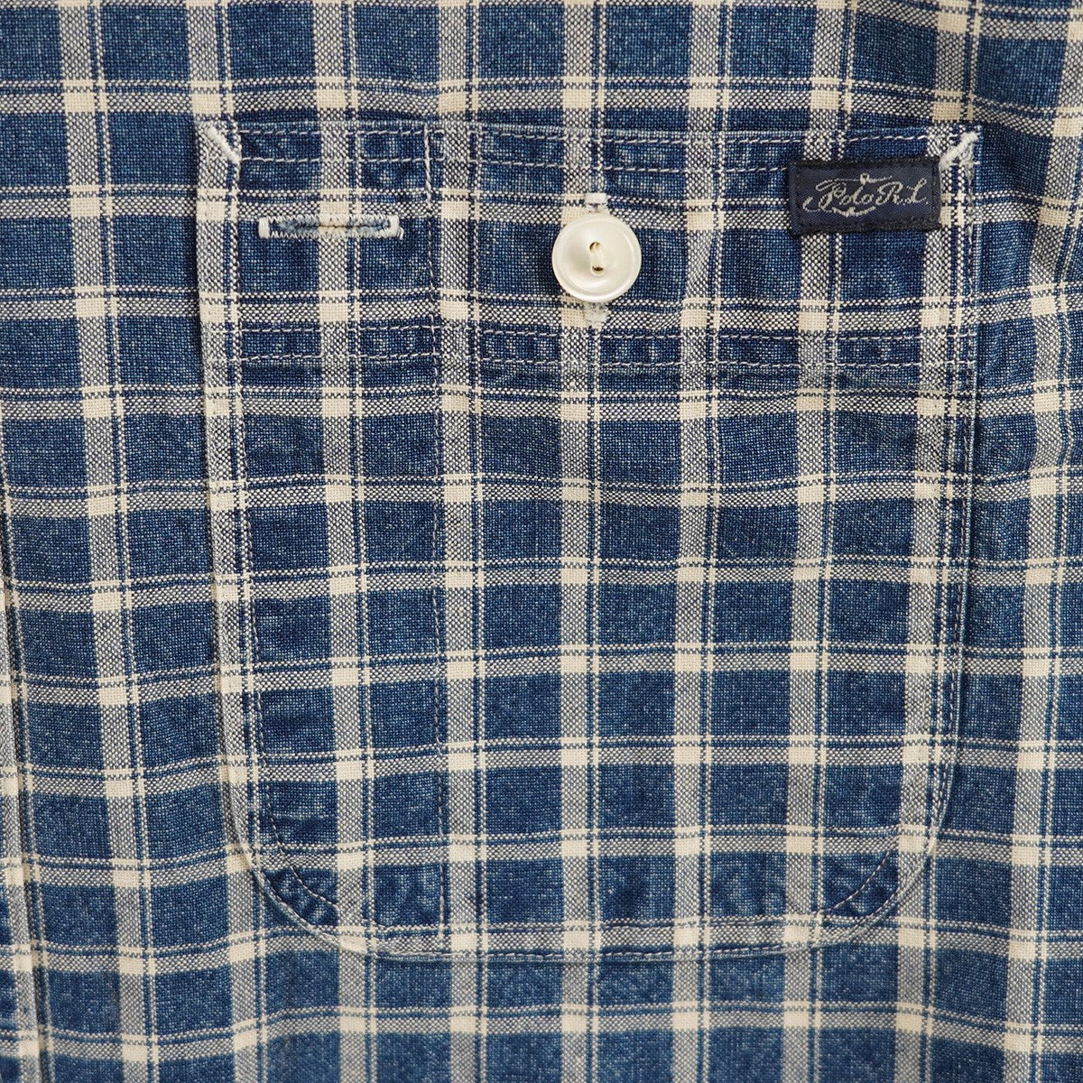 POLO RALPH LAUREN S／S Indigo Plaid Check Shirts半袖 チェック シャツ 古着・中古-2枚目のアイテム画像