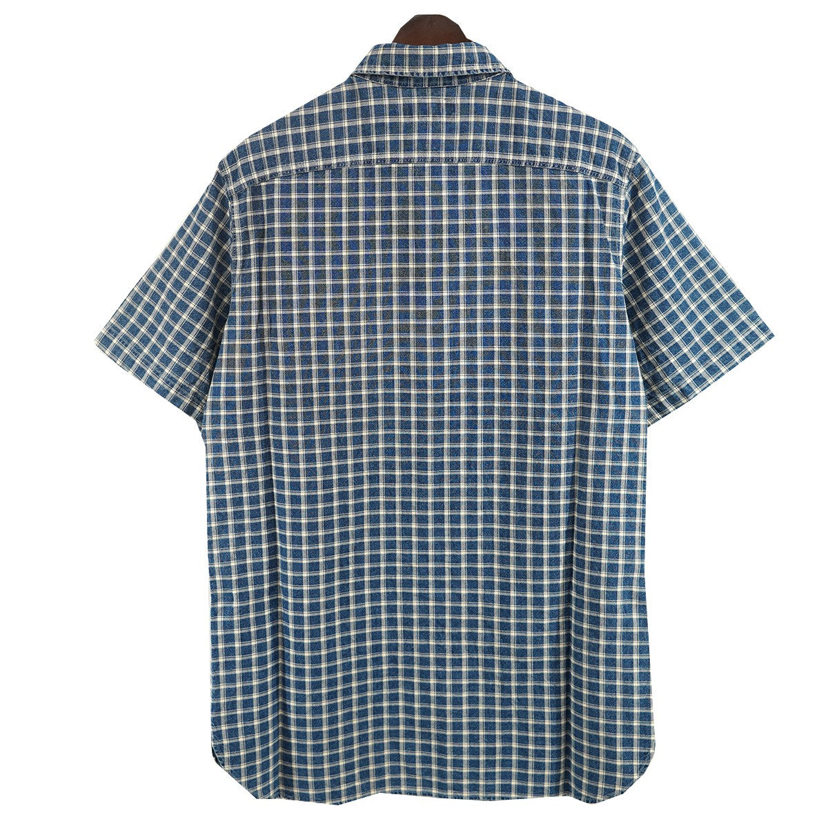 POLO RALPH LAUREN S／S Indigo Plaid Check Shirts半袖 チェック シャツ 古着・中古-3枚目のアイテム画像