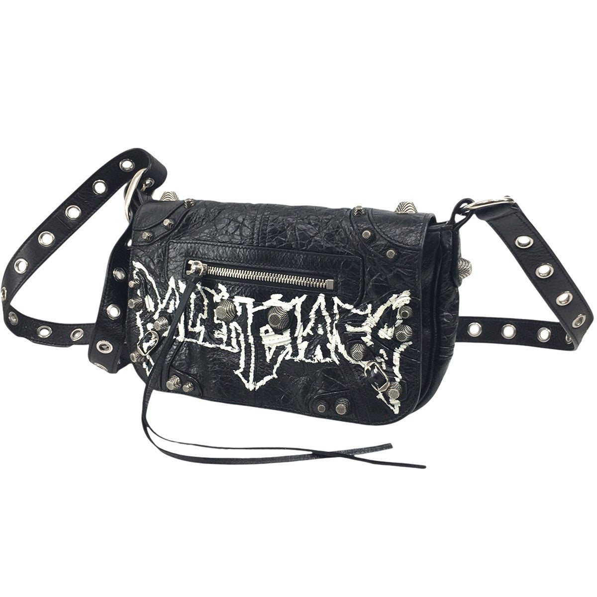 BALENCIAGA Le Cagole XS Flap Bag DIY Metalメタル ロゴ ル カゴール XS フラップバッグ レザー ショルダー スタッズ 鞄 古着・中古-1枚目のアイテム画像