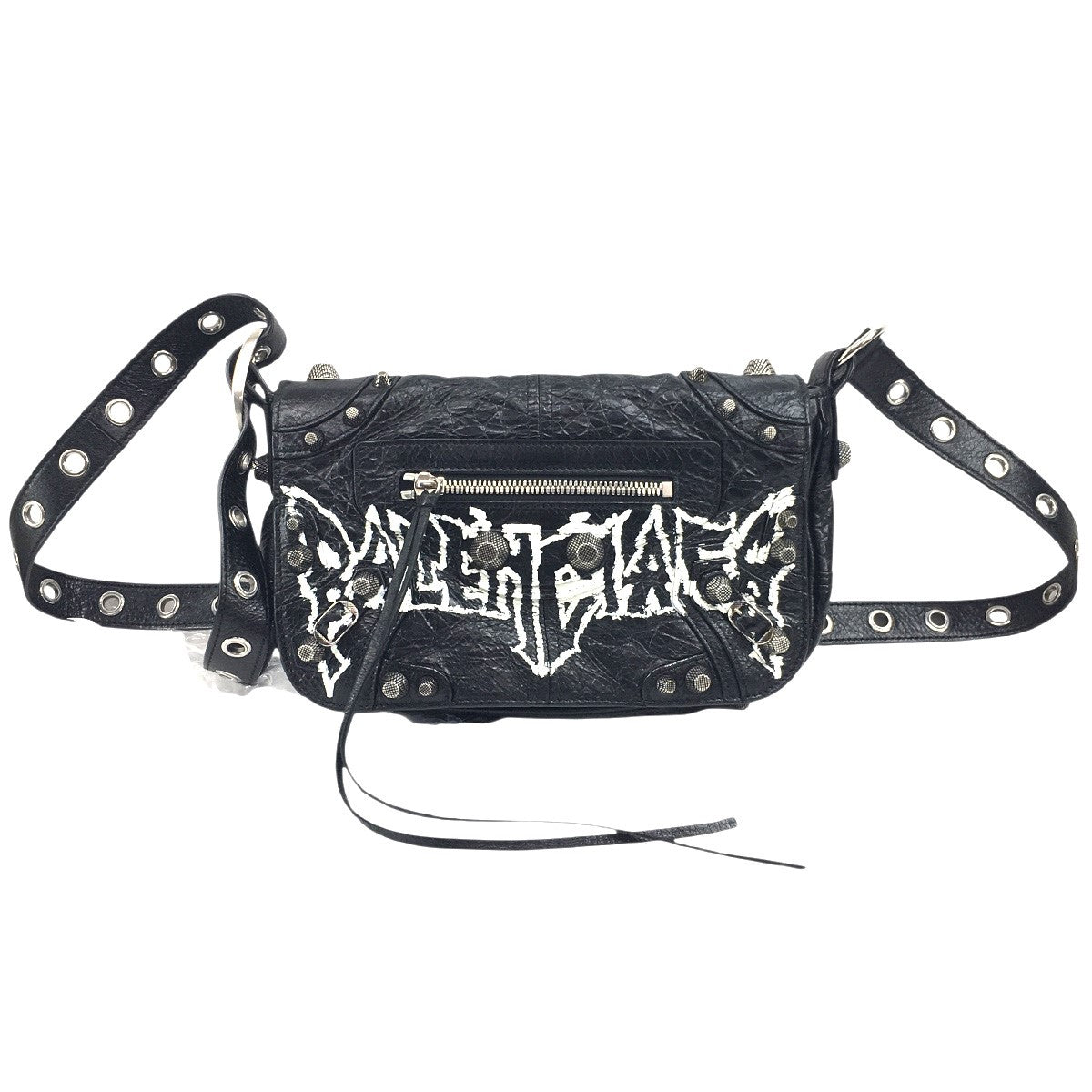 BALENCIAGA Le Cagole XS Flap Bag DIY Metalメタル ロゴ ル カゴール XS フラップバッグ レザー ショルダー スタッズ 鞄 古着・中古-3枚目のアイテム画像