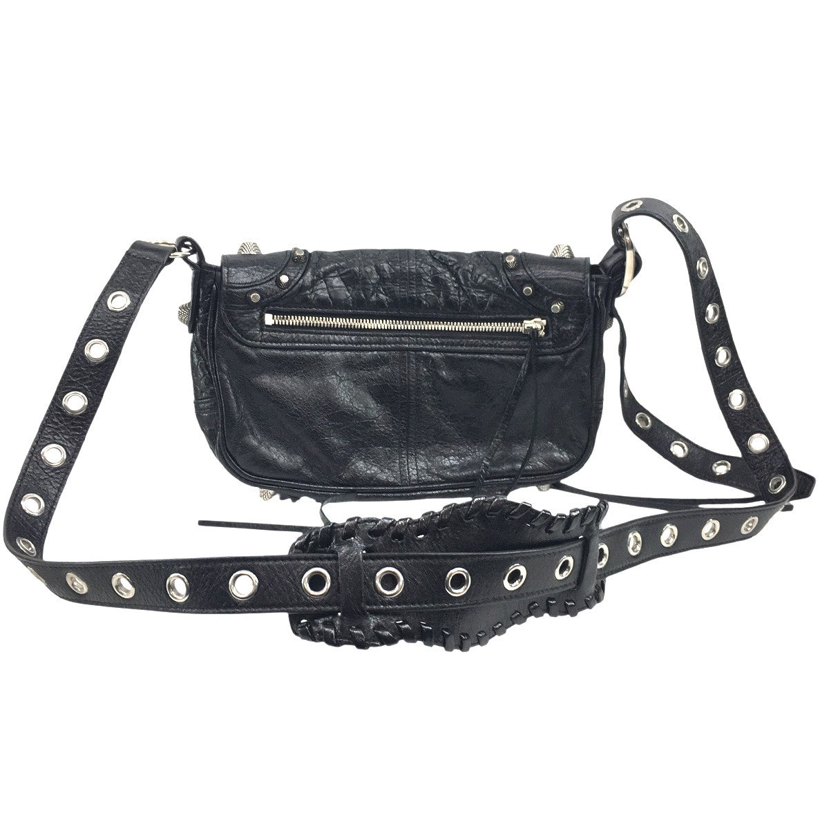BALENCIAGA Le Cagole XS Flap Bag DIY Metalメタル ロゴ ル カゴール XS フラップバッグ レザー ショルダー スタッズ 鞄 古着・中古-4枚目のアイテム画像