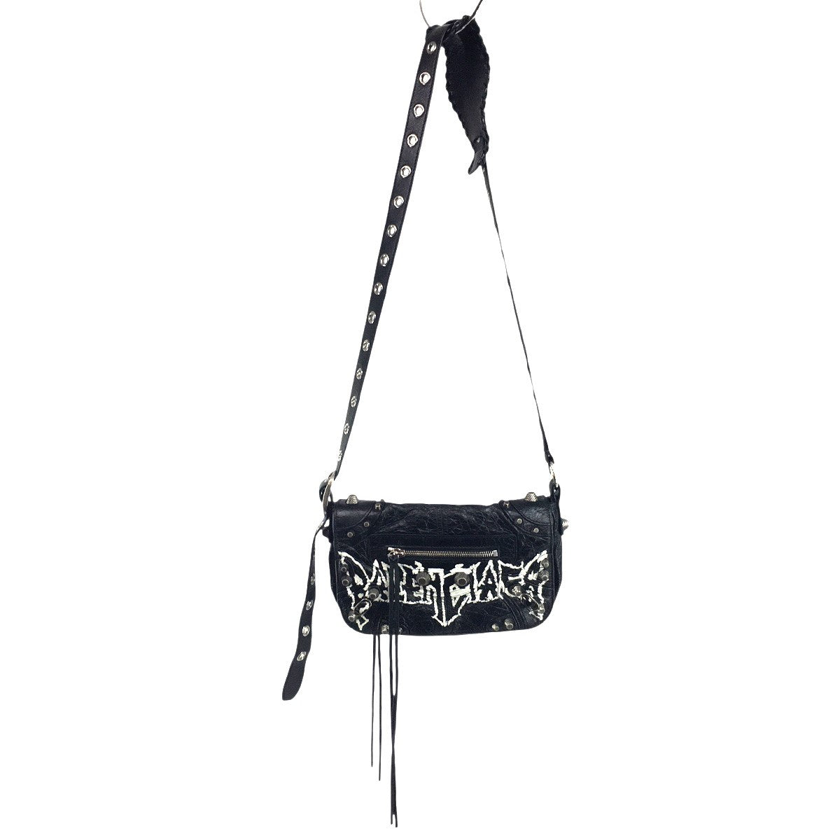 BALENCIAGA Le Cagole XS Flap Bag DIY Metalメタル ロゴ ル カゴール XS フラップバッグ レザー ショルダー スタッズ 鞄 古着・中古-9枚目のアイテム画像