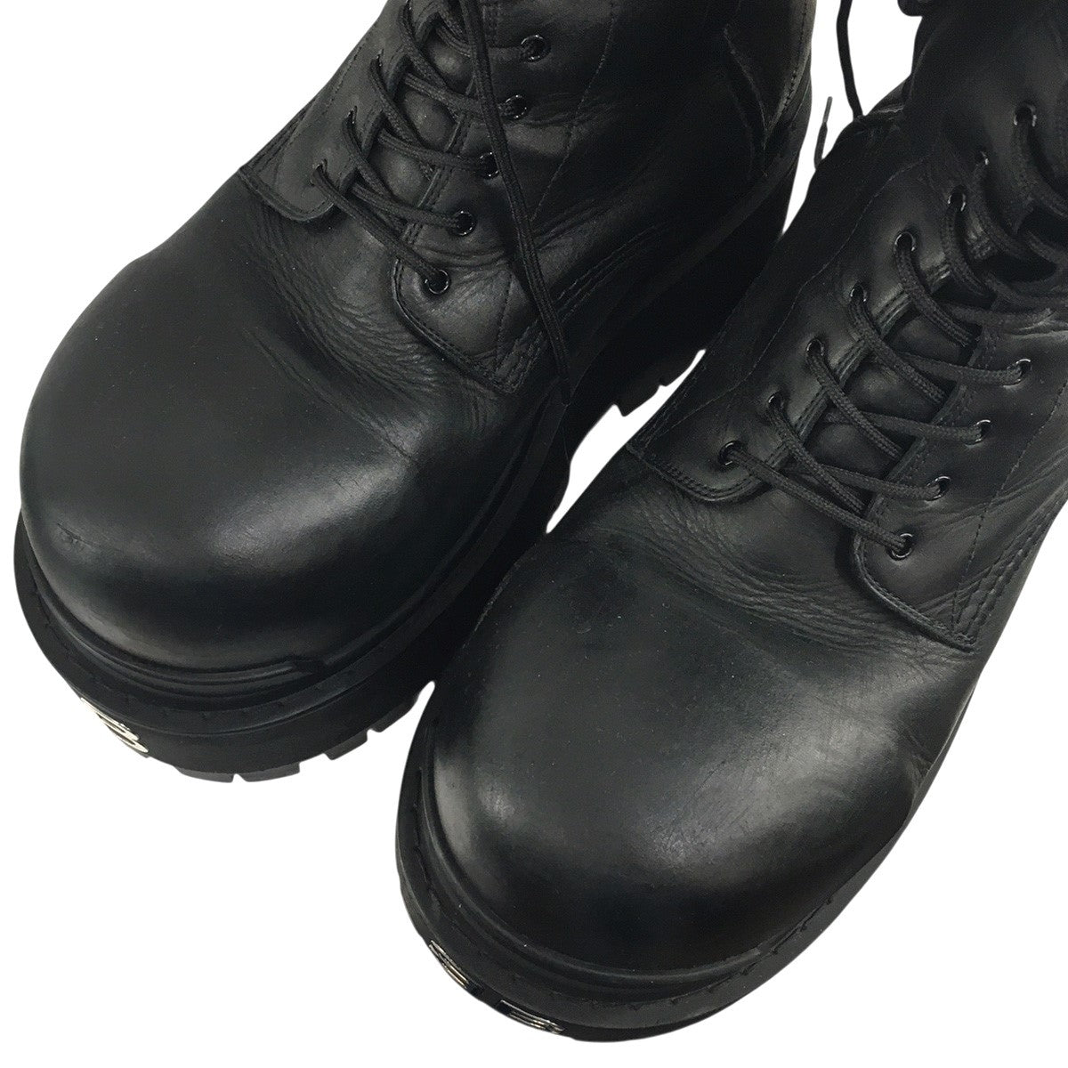 BALENCIAGA 25SS Giant Lace-up Boots 80MM ジャイアント レースアップBBロゴ ダブルサイドジップ レザー ボリュームソール ブーツ シューズ 靴 古着・中古-6枚目のアイテム画像