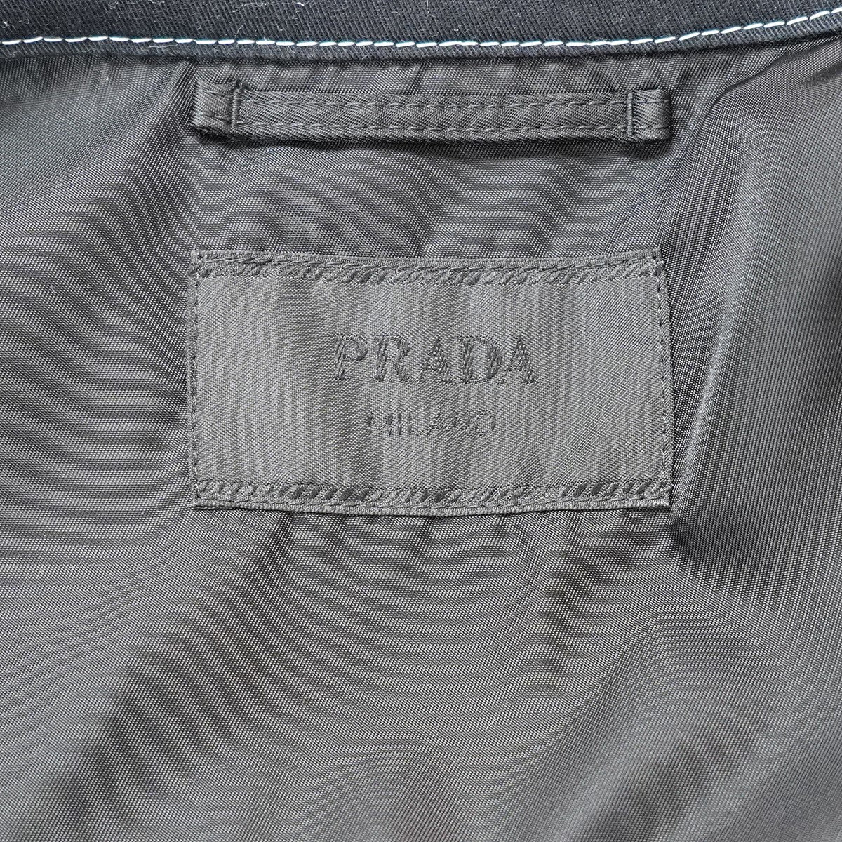 PRADA 23AW Stretch cotton shirtトライアングルプレート ロゴ コットン ギャバジン オーバーシャツ 古着・中古-6枚目のアイテム画像